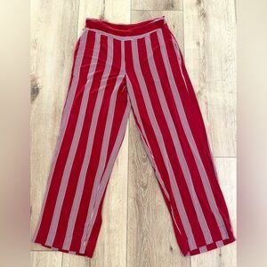 Soma Pajama Pants Women’s Size L Red White Striped Cool Nights Sleepwear Soft